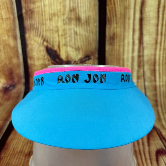 Vintage Ron Jon Surf Shop Visor Blue Pink Hat One Of A Kind Cocoa Beach FL USA - Picture 1 of 12